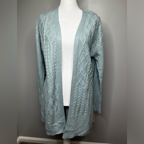 Chico's Women's Cable Stitch Knit Cardigan - Wool Cashmere Blend (Size M) - Picture 7 of 13